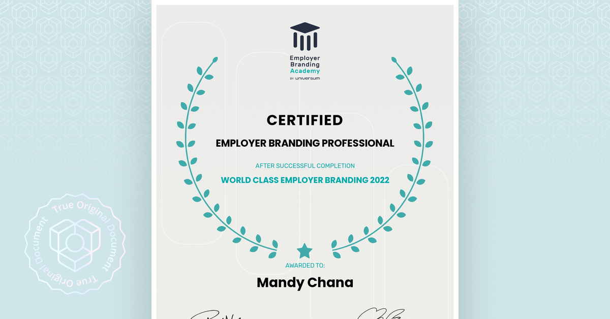 Employer Branding Academy - Diploma issued to Mandy Chana by Employer ...